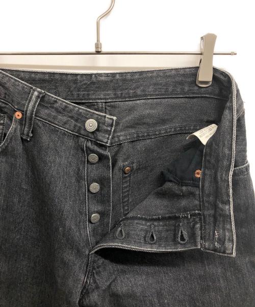 THE FLAT HEAD（ザ・フラットヘッド）THE FLAT HEAD (ザ・フラットヘッド) ワイドテーパード 加工ブラックデニムパンツ ブラック サイズ:32の古着・服飾アイテム
