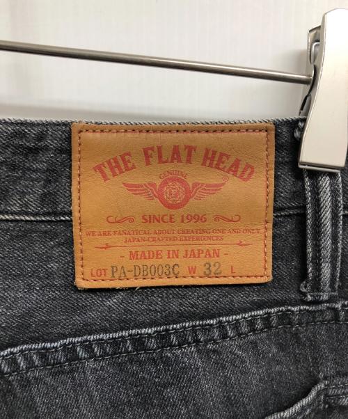 THE FLAT HEAD（ザ・フラットヘッド）THE FLAT HEAD (ザ・フラットヘッド) ワイドテーパード 加工ブラックデニムパンツ ブラック サイズ:32の古着・服飾アイテム
