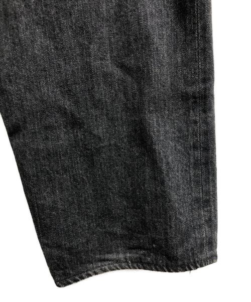 THE FLAT HEAD（ザ・フラットヘッド）THE FLAT HEAD (ザ・フラットヘッド) ワイドテーパード 加工ブラックデニムパンツ ブラック サイズ:32の古着・服飾アイテム
