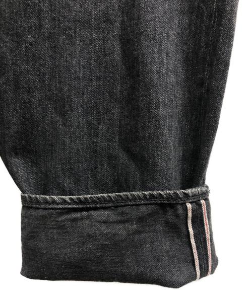 THE FLAT HEAD（ザ・フラットヘッド）THE FLAT HEAD (ザ・フラットヘッド) ワイドテーパード 加工ブラックデニムパンツ ブラック サイズ:32の古着・服飾アイテム