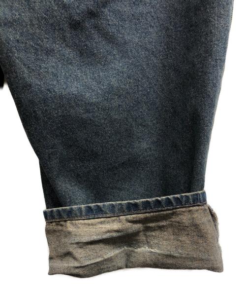 9090（9090）9090 (9090) King Logo Wide Tuck Denim Pant インディゴ サイズ:Mの古着・服飾アイテム
