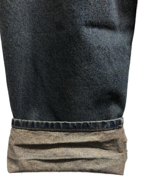 9090（9090）9090 (9090) King Logo Wide Tuck Denim Pant インディゴ サイズ:Mの古着・服飾アイテム