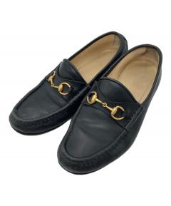 Gucciブラックスエード ローファー 36C 中古・古着通販】GUCCI (グッチ) ビットローファー ブラック サイズ
