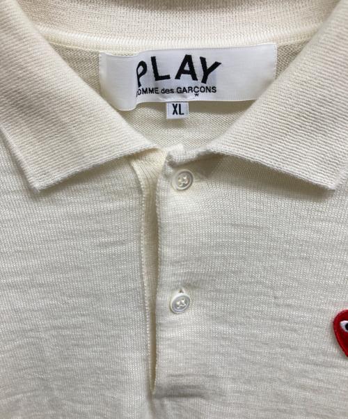 PLAY COMME des GARCONS（プレイコムデギャルソン）PLAY COMME des GARCONS (プレイコムデギャルソン) ウールニットポロシャツ アイボリー サイズ:XLの古着・服飾アイテム