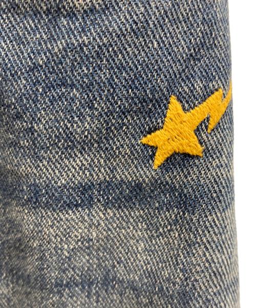 A BATHING APE（アベイシングエイプ）A BATHING APE (アベイシングエイプ) シャークワイドデニムハーフパンツ インディゴ サイズ:Sの古着・服飾アイテム