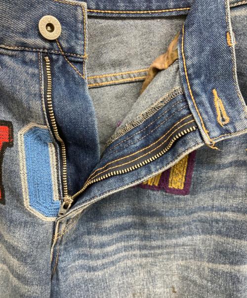 A BATHING APE（アベイシングエイプ）A BATHING APE (アベイシングエイプ) シャークワイドデニムハーフパンツ インディゴ サイズ:Sの古着・服飾アイテム