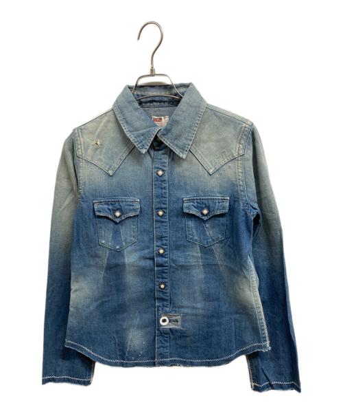 LEVI'S VINTAGE CLOTHING（リーバイス ビンテージ クロージング）LEVI'S VINTAGE CLOTHING (リーバイス ビンテージ クロージング) ダメージ加工 デニムウェスタンシャツ インディゴ サイズ:Sの古着・服飾アイテム