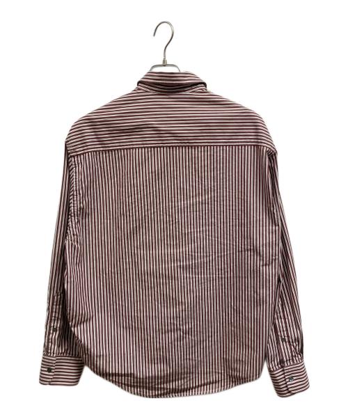 ami（アミ）ami (アミ) ロゴ ストライプ アミ・ド・クール シャツ レッド サイズ:Sの古着・服飾アイテム