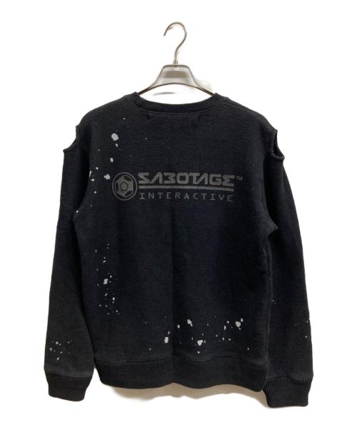 SABOTAGE（サボタージュ）SABOTAGE (サボタージュ) ダメージ加工スウェット ブラック サイズ:Sの古着・服飾アイテム