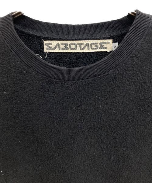 SABOTAGE（サボタージュ）SABOTAGE (サボタージュ) ダメージ加工スウェット ブラック サイズ:Sの古着・服飾アイテム