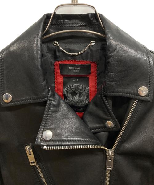 DIESEL（ディーゼル）DIESEL (ディーゼル) ラムレザーライダースジャケット ブラック サイズ:XSの古着・服飾アイテム