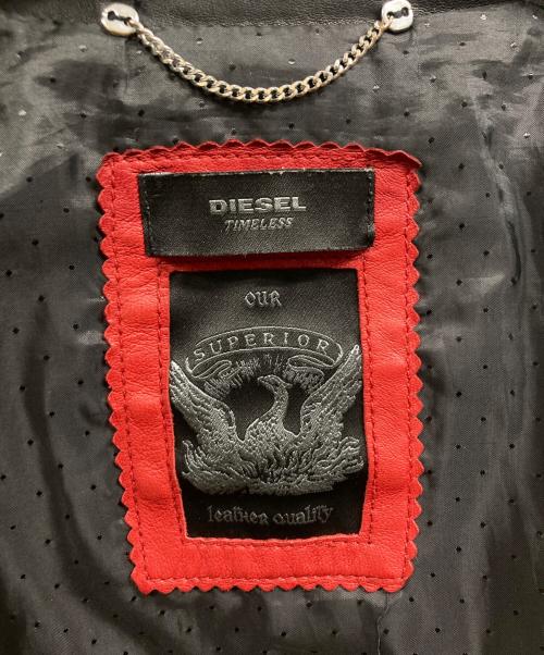 DIESEL（ディーゼル）DIESEL (ディーゼル) ラムレザーライダースジャケット ブラック サイズ:XSの古着・服飾アイテム