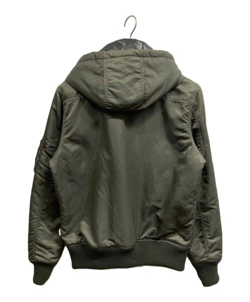 ALPHA（アルファ）ALPHA (アルファ) フーデットリブジャケット グリーン サイズ:Mの古着・服飾アイテム