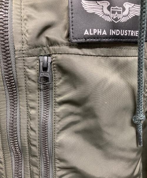 ALPHA（アルファ）ALPHA (アルファ) フーデットリブジャケット グリーン サイズ:Mの古着・服飾アイテム