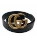 GUCCI（グッチ）の古着「カーフスキンレザー マーモント ダブルGバックル ベルト」｜ブラック