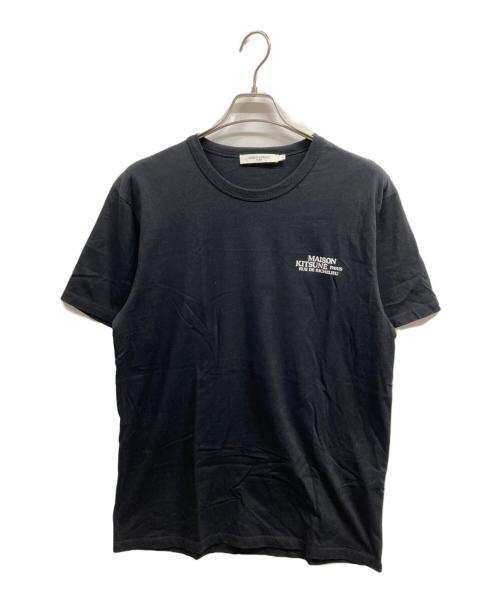 maison kitsune（メゾンキツネ）MAISON KITSUNE (メゾンキツネ) クルーネックtシャツ ブラック サイズ:Lの古着・服飾アイテム