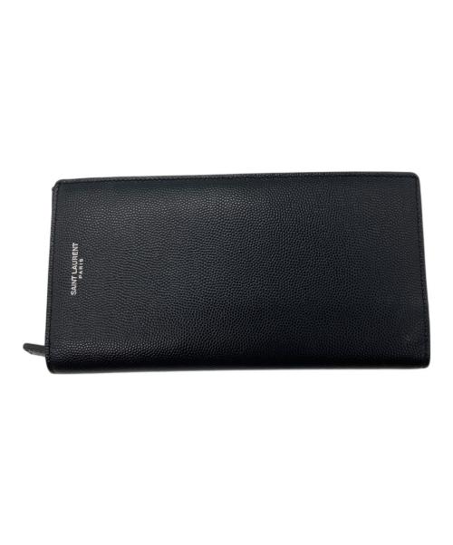 Saint Laurent Paris（サンローランパリ）Saint Laurent Paris (サンローランパリ) クラシック レザー コンチネンタル ロングウォレット ブラックの古着・服飾アイテム