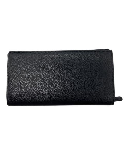 Saint Laurent Paris（サンローランパリ）Saint Laurent Paris (サンローランパリ) クラシック レザー コンチネンタル ロングウォレット ブラックの古着・服飾アイテム