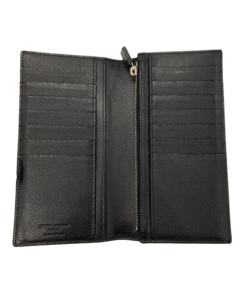 Saint Laurent Paris（サンローランパリ）Saint Laurent Paris (サンローランパリ) クラシック レザー コンチネンタル ロングウォレット ブラックの古着・服飾アイテム