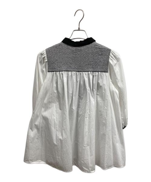 UNITED ARROWS（ユナイテッドアローズ）UNITED ARROWS (ユナイテッドアローズ) エンブロイダリー ショートスリーブ ブラウス ホワイト サイズ:FREEの古着・服飾アイテム