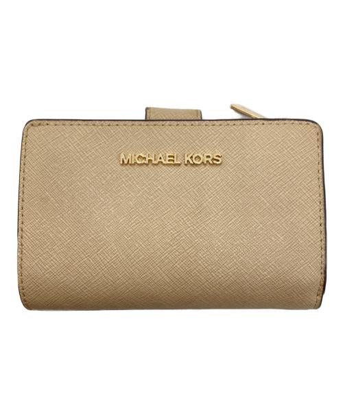 MICHAEL KORS（マイケルコース）MICHAEL KORS (マイケルコース) 2つ折り財布 ベージュの古着・服飾アイテム