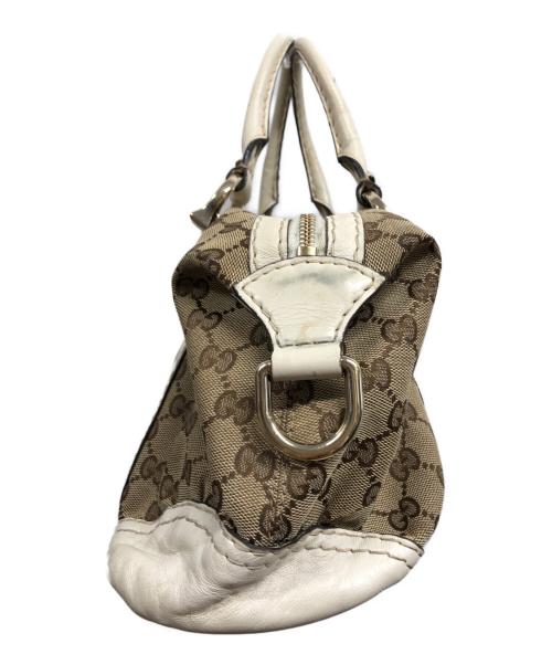GUCCI（グッチ）GUCCI (グッチ) ハンドバッグ ベージュ×ホワイトの古着・服飾アイテム