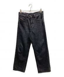 DIESEL（ディーゼル）の古着「ローウェスト ワイドレッグ デニムパンツ」｜ブラック
