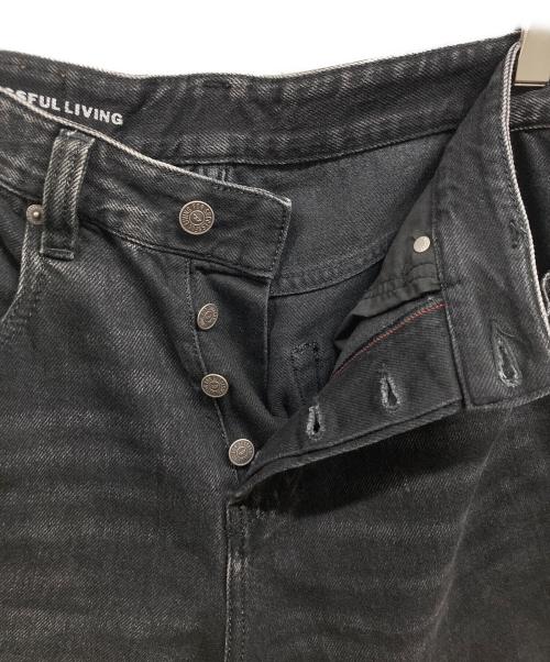 DIESEL（ディーゼル）DIESEL (ディーゼル) ローウェスト ワイドレッグ デニムパンツ ブラック サイズ:28の古着・服飾アイテム