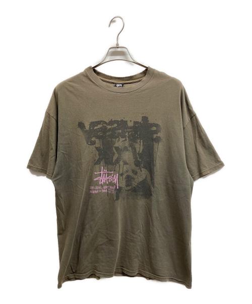 stussy（ステューシー）stussy (ステューシー) 00ｓプリントTシャツ/stussyTシャツ オリーブ サイズ:XLの古着・服飾アイテム