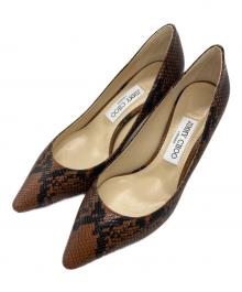 JIMMY CHOO（ジミーチュウ）の古着「パイソン柄パンプス」｜ブラウン