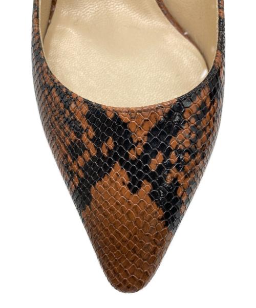 JIMMY CHOO（ジミーチュウ）JIMMY CHOO (ジミーチュウ) パイソン柄パンプス ブラウン サイズ: 37.5の古着・服飾アイテム