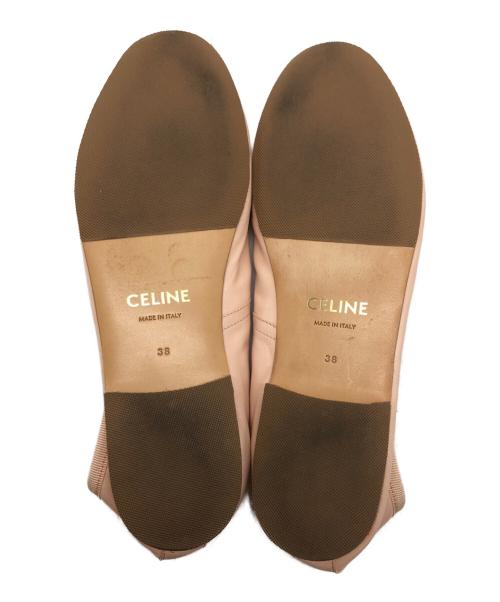CELINE（セリーヌ）CELINE (セリーヌ) モナコ ラムスキン バレリーナシューズ ピンク サイズ:38の古着・服飾アイテム