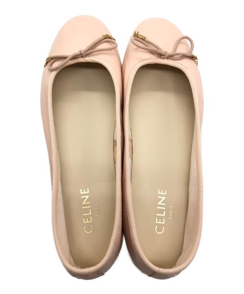 CELINE（セリーヌ）CELINE (セリーヌ) モナコ ラムスキン バレリーナシューズ ピンク サイズ:38の古着・服飾アイテム