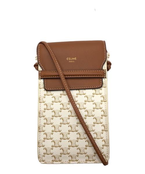 CELINE（セリーヌ）CELINE (セリーヌ) トリオンフ フォンポーチ ブラウンの古着・服飾アイテム