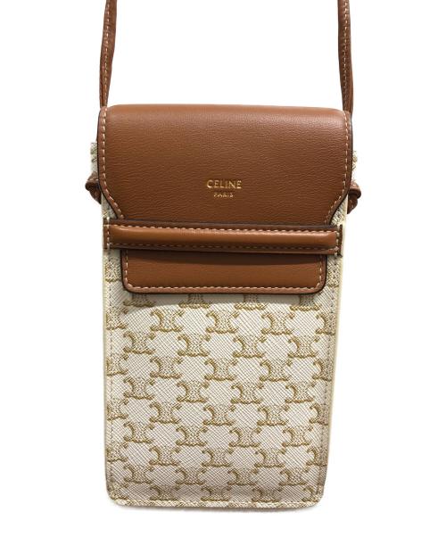 CELINE（セリーヌ）CELINE (セリーヌ) トリオンフ フォンポーチ ブラウンの古着・服飾アイテム