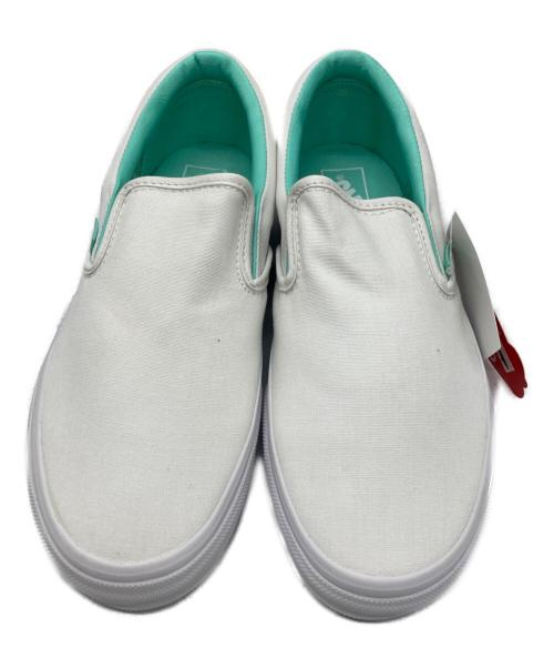 VANS（ヴァンズ）VANS (ヴァンズ) GREENROOM FESTIVAL 別注SLIP ON ホワイト×グリーン サイズ:26の古着・服飾アイテム