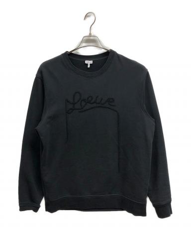 中古・古着通販】LOEWE (ロエベ) ロゴ刺繍スウェット ブラック サイズ