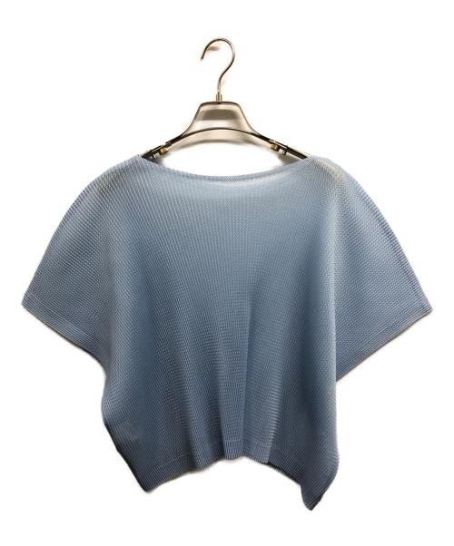 PLEATS PLEASE（プリーツプリーズ）PLEATS PLEASE (プリーツプリーズ) プリーツ半袖カットソー ブルー サイズ:3の古着・服飾アイテム