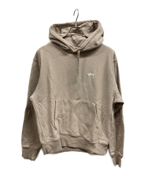 stussy（ステューシー）stussy (ステューシー) プルオーバーパーカー ベージュ サイズ:Mの古着・服飾アイテム