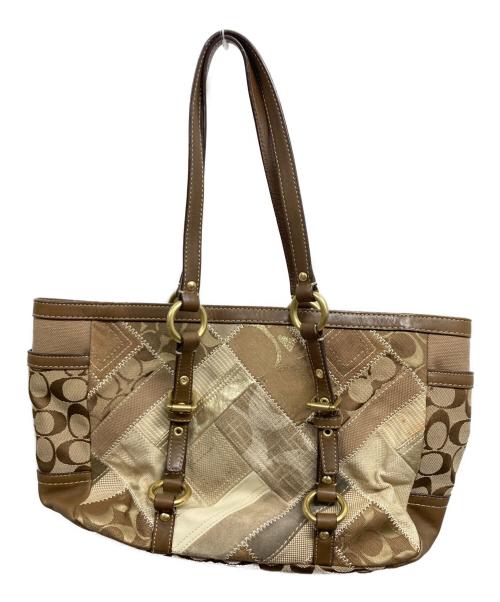 COACH（コーチ）COACH (コーチ) パッチワーク トートバッグ ベージュの古着・服飾アイテム