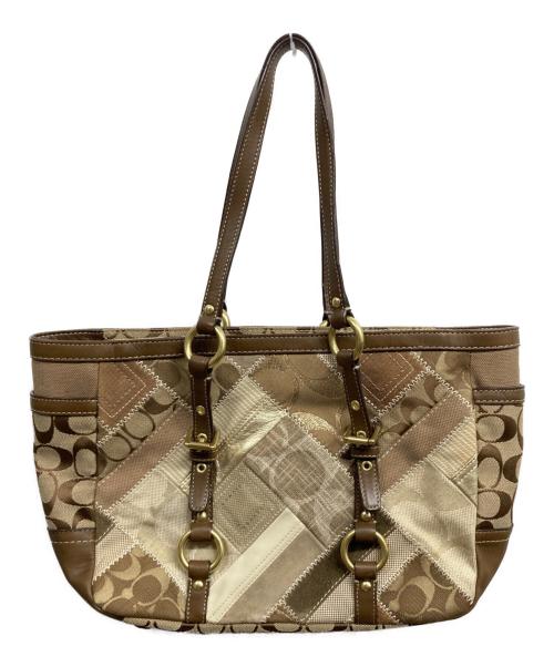 COACH（コーチ）COACH (コーチ) パッチワーク トートバッグ ベージュの古着・服飾アイテム