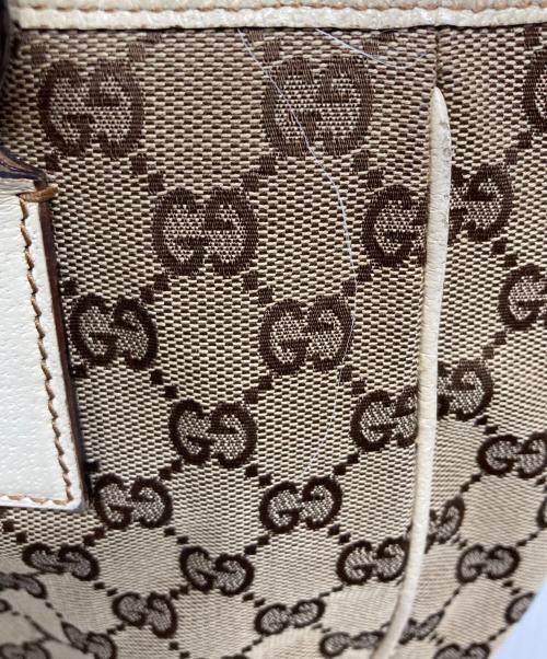 GUCCI（グッチ）GUCCI (グッチ) GGキャンバストートバッグ ホワイト×ベージュの古着・服飾アイテム