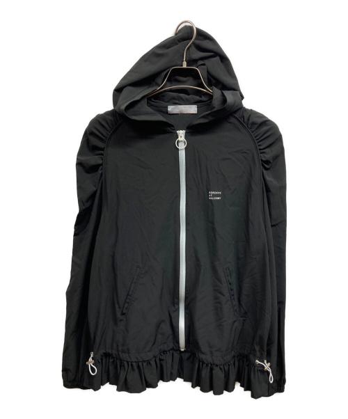 BORDERS at BALCONY（ボーダーズアットバルコニー）BORDERS AT BALCONY (ボーダーズアットバルコニー) UV＆速乾 裾ギャザーフーディー ZIP UP ブルゾン ブラック サイズ:38の古着・服飾アイテム