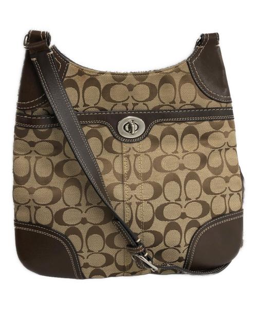 COACH（コーチ）COACH (コーチ) シグネチャー ショルダーバッグ ブラウンの古着・服飾アイテム