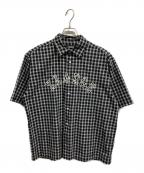 X-LARGEエクストララージ）の古着「ATCH LOGO PLAID S/S SHIRT」｜ブラック