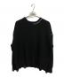 MAISON SPECIAL（メゾンスペシャル）の古着「Embroidery Damage Prime-Over Crew Neck Knit」｜ブラック