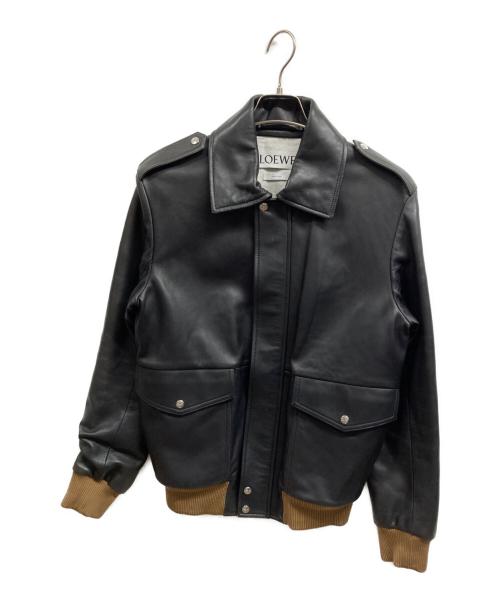 LOEWE（ロエベ）LOEWE (ロエベ) A2-TYPE Leather Jacket ブラウン サイズ:44の古着・服飾アイテム