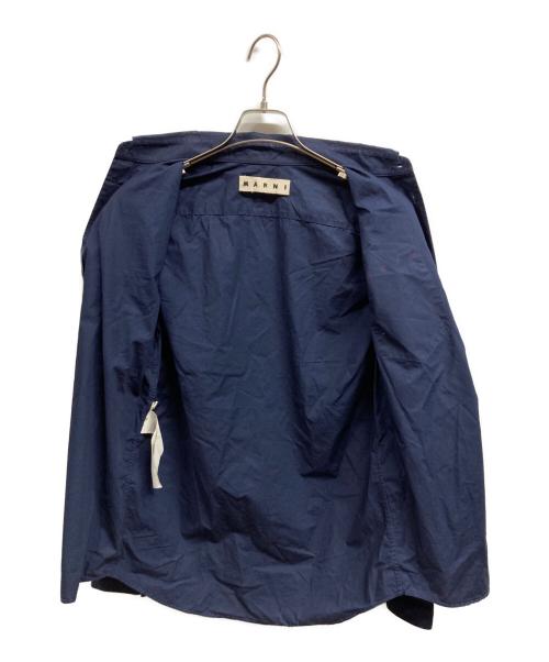 MARNI（マルニ）MARNI (マルニ) ロゴプリントシャツ ネイビー サイズ:46の古着・服飾アイテム