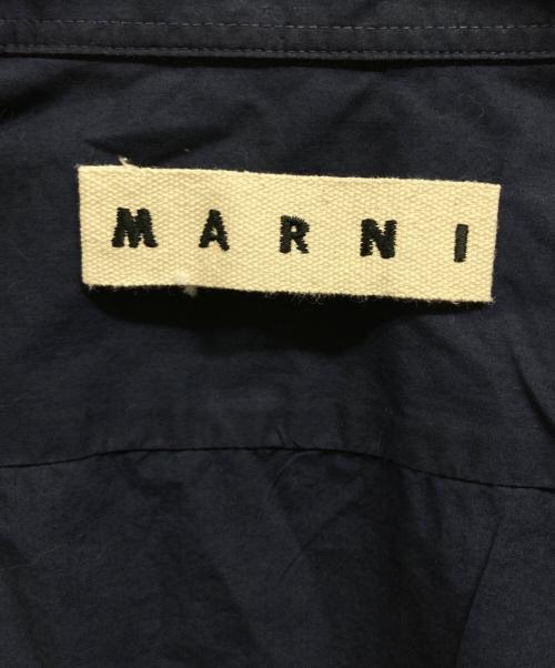 MARNI（マルニ）MARNI (マルニ) ロゴプリントシャツ ネイビー サイズ:46の古着・服飾アイテム