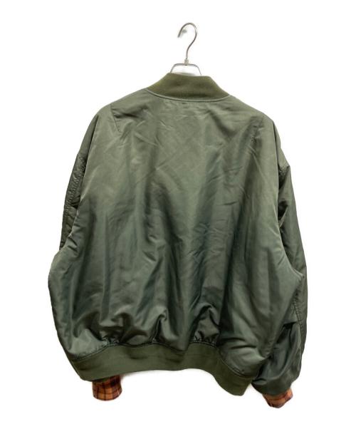 Acne studios（アクネ ストゥディオズ）Acne studios (アクネ ストゥディオズ) サテンボンバージャケット グリーン サイズ:46の古着・服飾アイテム